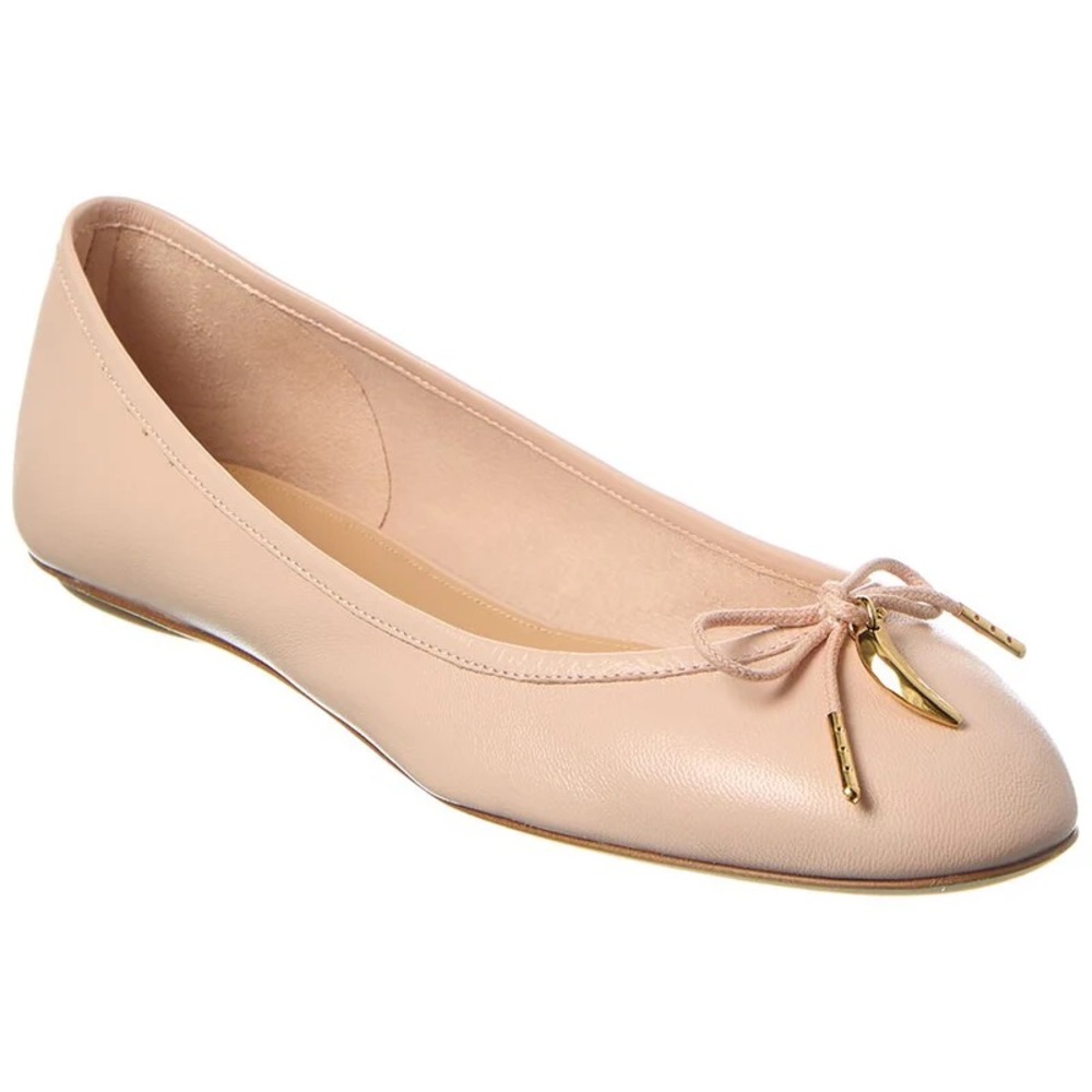 Chloe Pink Leather Flats